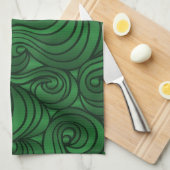 Emerald Green Swirl Towel Theedoek (Quarter Fold)