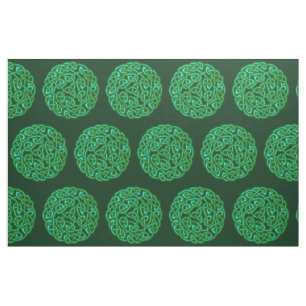 Emerald Green Traditional Celtic Knot Pattern Stof