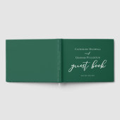 Emerald Green Typografie Custom Forest Wedding Gastenboek (Volledig)