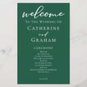 Emerald Green Typography Forest Wedding Program (Voorkant)