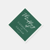 Emerald Green Typography Forest Wedding Servet (Hoek)