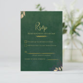 Emerald Green Velvet Luxe Gold Accent Wedding RSVP (Debout devant)