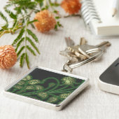 Emerald Green Vines Floral Sleutelhanger (Zijkant)