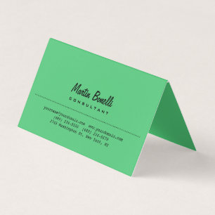 Emerald Green Vlakke Calligraphy Naam Custom Visitekaartjes
