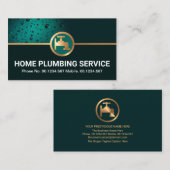 Emerald Green Water Drop Copper Faucet Plumbing Visitekaartje (Voorkant / Achterkant)