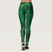 Emerald Green Water Marbling Spandex Leggings (Achterkant)