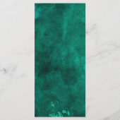 Emerald Green Watercolor Gold Mariage Dinner Menu (Dos)