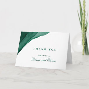 Emerald Green Watercolor Mariage Merci Cartes