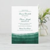 Emerald Green Watercolor Wedding Invitations (Debout devant)