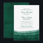 Emerald Green Watercolor Wedding Invitations<br><div class="desc">Cartes de faire-part de mariage couleur vert émeraude profonde, partie de notre collection de papeterie mariage couleur aquarelle moderne teintée à la trempe. Avec des nuances de vert émeraude riche, qui rappellent les forêts et les montagnes vertes, appliquées dans des traits de peintures riches en aquarelle, assorties avec du texte...</div>