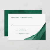 Emerald Green Watercolor Wedding RSVP (Devant / Derrière)