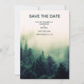 Emerald Green Waterverf Pine Tree Wedding Save The Date (Voorkant)