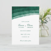 Emerald Green Waterverf Save the Date (Staand voorkant)