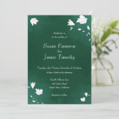 Emerald green waterverf Wedding Invitation Kaart (Staand voorkant)