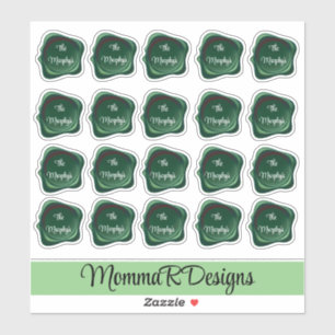 Emerald Green Wax Seal met jouw naam Sticker