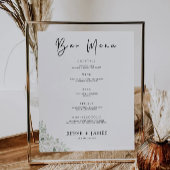 Emerald Green Wedding Bar Menu Sign Sjabloon Poster