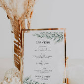 Emerald Green Wedding Bar Menu Sign Sjabloon Poster