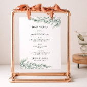 Emerald Green Wedding Bar Menu Sign Sjabloon Poster
