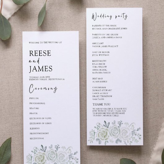 Emerald Green Wedding Ceremony Programma Sjabloon