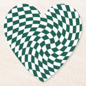 Emerald Green Wedding Collectie Check Gecontroleer Kartonnen Onderzetters (Voorkant)