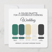 Emerald Green Wedding Color Palette Card Kaart (Achterkant)