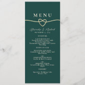 Emerald Green Wedding Dinner Menu Kaart (Voorkant)