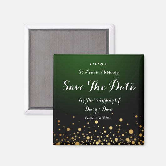 Emerald Green Wedding Enregistrer Le Magnet Date (Recto/Verso)