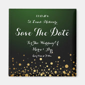 Emerald Green Wedding Enregistrer Le Magnet Date (Devant)