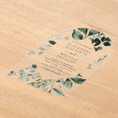 Emerald Green Wedding Eucalyptus Greenery Acryl Uitnodigingen (Laagn)