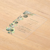 Emerald Green Wedding Eucalyptus Greenery Acryl Uitnodigingen (Laagn)