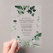 Emerald Green Wedding Eucalyptus Greenery Acryl Uitnodigingen (Insitu (Draagbaar))