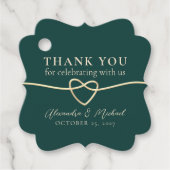 Emerald Green Wedding Favoriet Dank u Label (Voorkant)