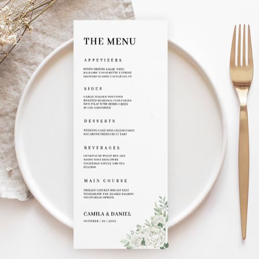 Emerald Green Wedding Menu Kaarten Sjabloon