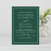 Emerald Green Wedding met fotouitnodiging Kaart (Staand voorkant)