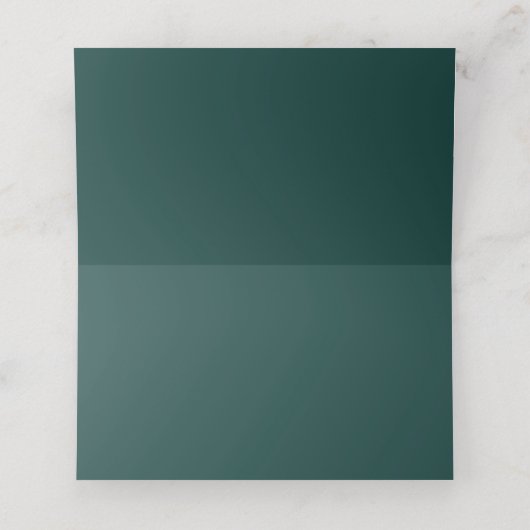 Emerald Green Wedding Place Card (Binnenkant ongevouwen)