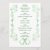 Emerald Green Wedding Programme Bells Scrollwork (Dos)