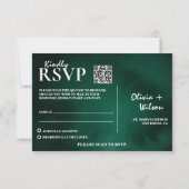 Emerald Green Wedding QR Code RSVP (Achterkant)