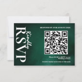 Emerald Green Wedding QR Code RSVP Kaartje (Voorkant)