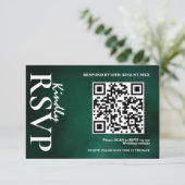 Emerald Green Wedding QR Code RSVP Kaartje (Staand voorkant)
