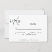 Emerald Green Wedding RSVP Calligraphy Simple (Voorkant)