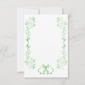 Emerald Green Wedding RSVP Card Bells Scrollwork (Dos)