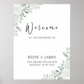 Emerald Green Wedding Welcome Sign Poster (Voorkant)