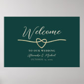 Emerald Green Wedding Welcome Sign Poster (Voorkant)