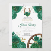 Emerald Green Western Quinceanera Invitation (Devant)