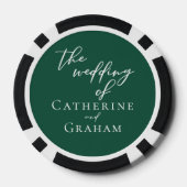 Emerald Green White gepersonaliseerde bruiloft Poker Chips (Achterkant)