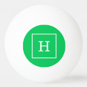 Emerald Green White Initiaal Monogram Pingpongballen (Achterkant)