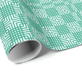 Emerald Green White Japanse print Cadeaupapier (Rol Hoek)