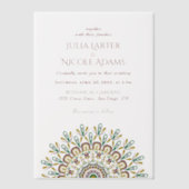 Emerald Green Wild Amazonewoud Mandala bruiloft Vellum Uitnodigingen (Voorkant)