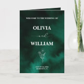 Emerald Green Wildflower Botanische bruiloft Programma (Voorkant)