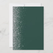 Emerald Green Zilver Glitter Calligrafie Wedding Kaart (Achterkant)